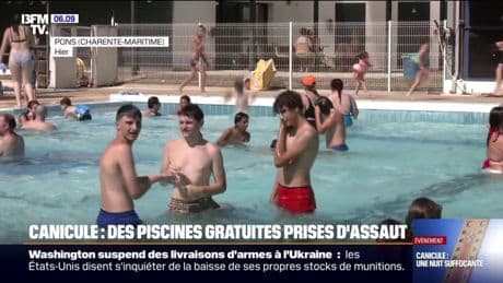 "On vient là pour se rafraîchir": les piscines gratuites prises d'assaut pendant la canicule