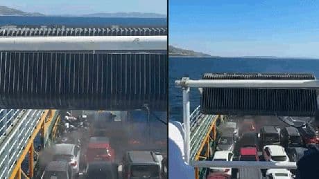 Marmara Adası açıklarında feribotta yangın çıktı: 200 yolcu tahliye ediliyor
