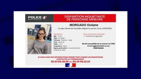 Pyrénées-Atlantiques: disparition inquiétante d'Océane, 13 ans, un appel à témoins lancé