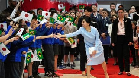 Japan's Princess Kako receives medal in Brazil as she starts 11-day trip