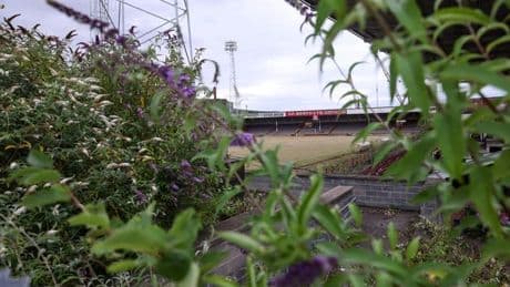UK's abandoned EFL stadium still standing and has sign showing how cheap football used to be