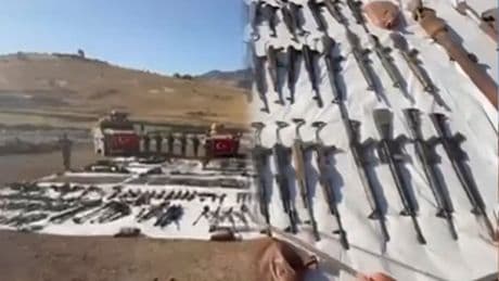 Mağaralarda yok yok... MSB silah bırakmadan önce ele geçirilen tüfekleri video ile şimdi duyurdu