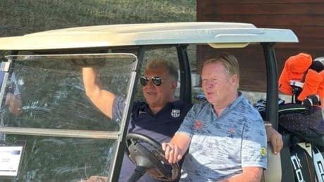 Laporta y Koeman escenifican su reconciliación "por el bien del Barça"
