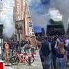 Spanningen voor bekerfinale Club Brugge-Anderlecht: politie staat klaar met waterkanon, vuurwerk ontploft in hand, ook aan ingang stadion vechtpartijen