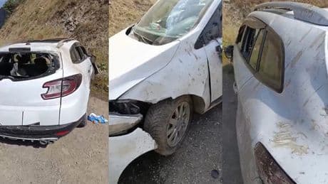 Hakkari'de kaya parçaları kazaya neden oldu