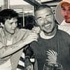 David Beckham larks around with son Cruz in swanky St Tropez restaurant in fun-filled snap... hours after extending olive branch to eldest Brooklyn amid 'feud'