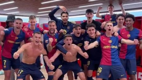 ¡Euforia en el vestuario del Barça tras ganar el Clásico!