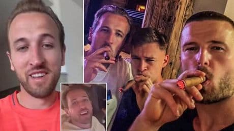 Bleary-eyed Harry Kane admits Bayern stars will be 'feeling it' after toasting Bundesliga title success with cigars and champagne - as England captain claimed the first trophy of his career