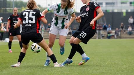 Frauen spielen am Borussia-Park: Borussia beendet enttäuschende Rückrunde mit Pleite gegen Frankfurt