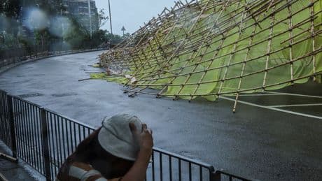 Typhoon Wipha Pounds Hong Kong and Macau With Rain and Wind