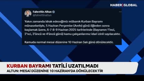 Kurban Bayramı tatili uzatılmadı