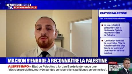 Annonce d'Emmanuel Macron sur la Palestine: "C'est un crachat sur l'État d'Israël", déclare Matthieu Valet, député européen RN