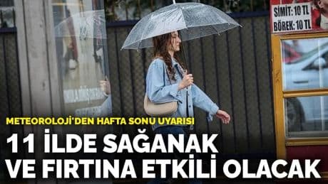 Meteoroloji'den hafta sonu uyarısı: 11 ilde sağanak ve fırtına etkili olacak