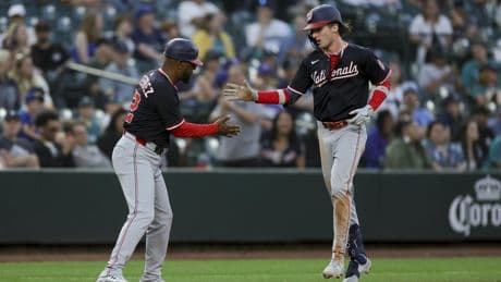 Hassell hits his first major league homer as Nationals rout Mariners