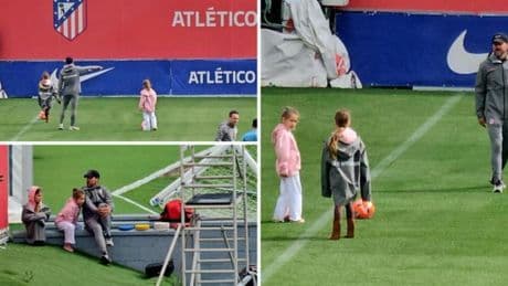 La imagen más tierna del entrenamiento del Atlético: Diego 'Padre' Simeone