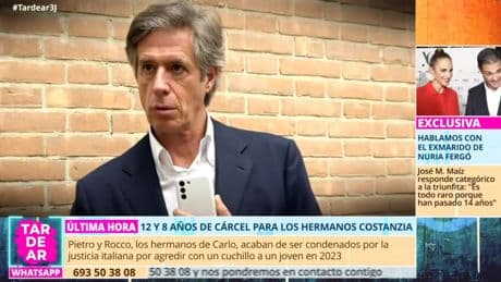 Carlo Costanzia, padre de Pietro y Rocco, se enfrenta a una reportera