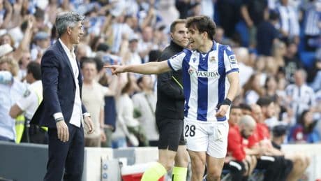 Primer gol en Primera de Pablo Marín, que volvió a reivindicarse y se lo dedicó a Imanol