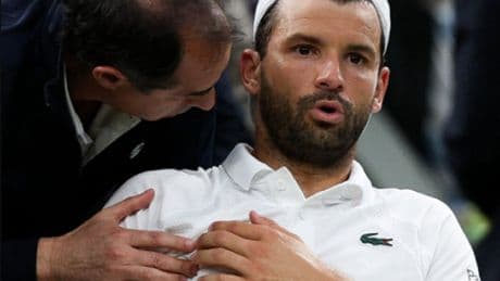 El infierno de Dimitrov: dolor en el pecho y retirada cuando ganaba a Sinner