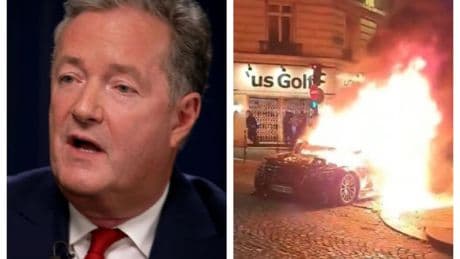 Piers Morgan caught up in Paris violence after PSG beat Arsenal as he witnesses 'hordes of rioters'