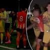 Referee knocked over following MASS BRAWL in FA Cup qualifier after floodlights cut out for bizarre reason