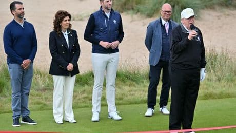 Donald Trump thanks Sean Connery as he opens his second golf course in Aberdeenshire