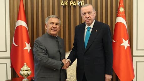 Cumhurbaşkanı Erdoğan, Tataristan Cumhuriyeti Reisi Minnihanov'u kabul etti
