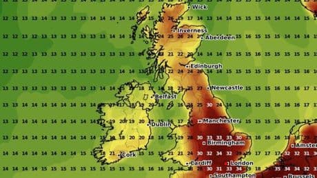 UK weather forecast maps show official 34C heatwave as exact dates revealed
