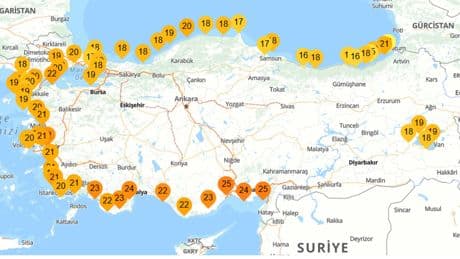 Deniz sıcaklıkları Antalya 24, Hatay'da 25 dereceyi görecek