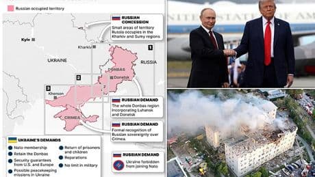 What the new Ukraine could look like: How war-torn country could be carved up with Russia demanding the entire Donbas, US offering NATO-style security and front lines 'frozen'