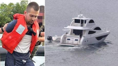 Deputies chase down and surround stolen luxury yacht and bust hijacker