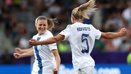 Finland kickstart Euro 2025 by beating 10-player Iceland