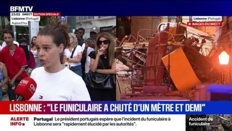 Accident à Lisbonne: "Le funiculaire a chuté d'un mètre et demi", affirme une témoin du drame