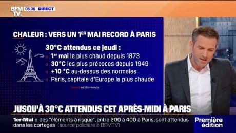 Jusqu'à 30°C attendus à Paris, capitale d'Europe la plus chaude ce 1er mai