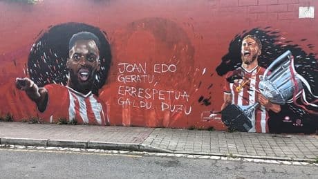Vuelven a vandalizar el mural de Nico Williams en Baracaldo: &quot;Rata de mierda&quot;