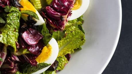 This crisp and colorful romaine and radicchio salad eats like a meal
