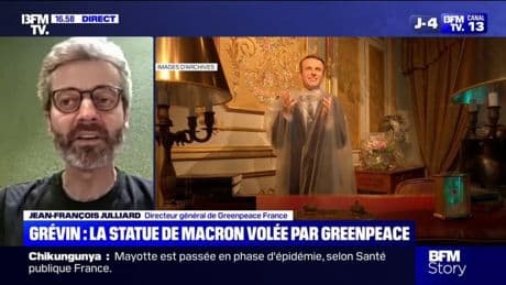 Statue d'Emmanuel Macron: "D'un côté on soutient l'Ukraine, mais de l'autre, on commerce de manière très importante avec la Russie", déclare Jean-François Julliard (Greenpeace France)