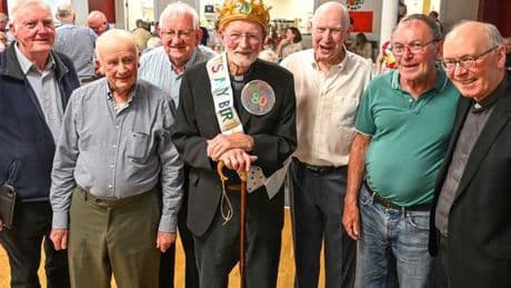 Special surprise for popular priest as 200 gather for 80th birthday celebration