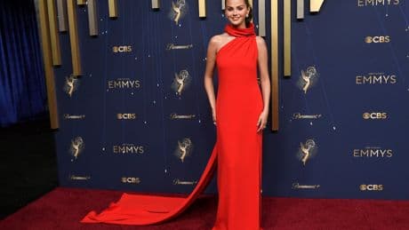 See photos of stars arriving at the Emmy Awards and standout fashion moments