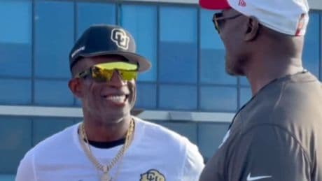 Deion Sanders visits son at Bucs training camp while grappling with mysterious health issue