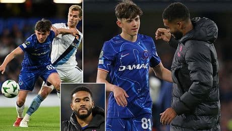 TNT Sports forced to apologise after Reece James swears about 16-year-old starlet Reggie Walsh as youngster makes history in Blues' Conference League win