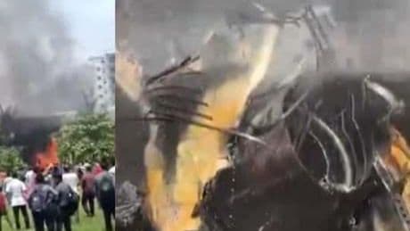 Bangladeş'te eğitim uçağı okul bahçesine düştü: Ölü ve yaralılar var!