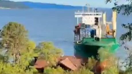 Onwerkelijk: man wordt wakker naast enorm cargoschip