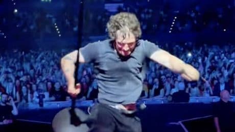 British popstar has ‘greatest onstage fall in history’ mid performance