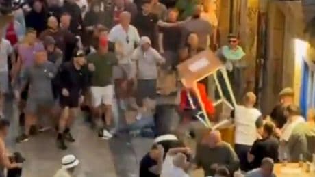 Man United and Tottenham fans in violent clash before Europa League final