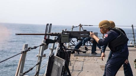 A US Navy sailor walked BI through what it was like shooting down a small drone with a .50 caliber machine gun