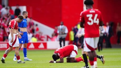 Forest’s Taiwo Awoniyi recovering from ‘urgent surgery’ after post collision