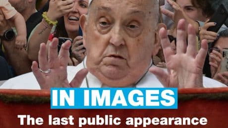 Images of the last public appearance of Pope Francis before his death