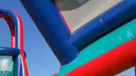Two children fall 40ft from bouncy castle after it’s launched skywards by wind