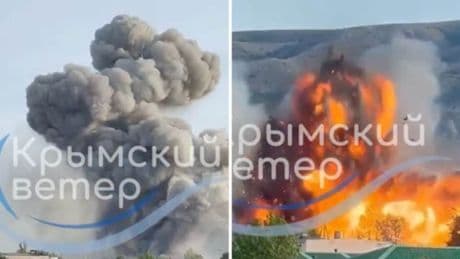 Ukraine greift russisches Militärlager auf der Krim an - Videos zeigen Explosionen