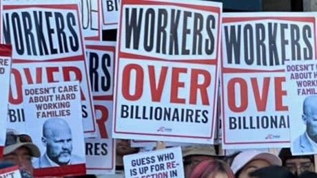 Protesta masiva en Miami por el Labor Day: Los trabajadores se movilizan aquí "en contra de los multimillonarios"